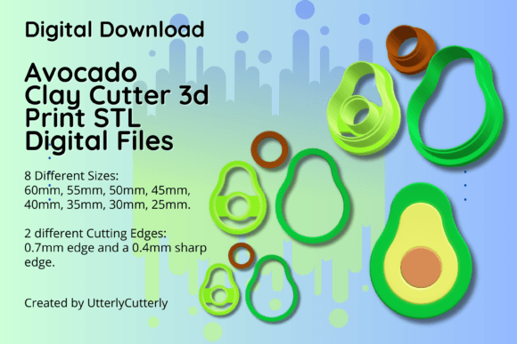 Clay Cutter STL Avocado 3D Print File: A Versatile Tool for Craft and Baking Enthusiasts