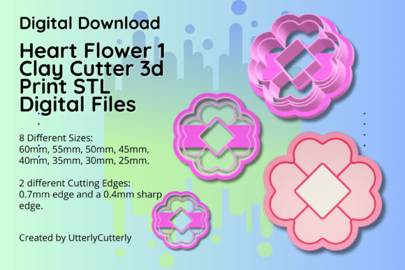 Clay Cutter STL File Heart Flower 1: A Versatile Tool for Crafting and Baking