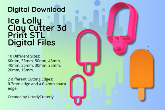 Clay Cutter STL File Ice Lolly- Summer: A Versatile Tool for Creative Projects