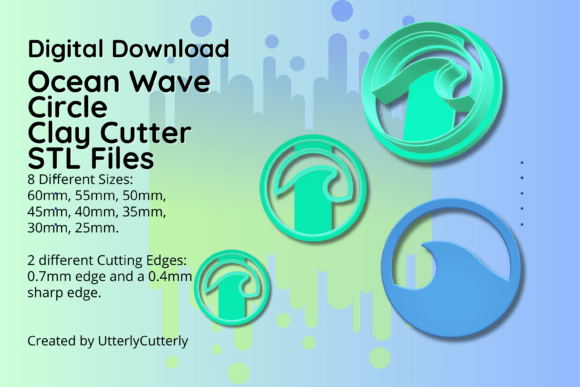Clay Cutter STL File Ocean Wave - Nautic