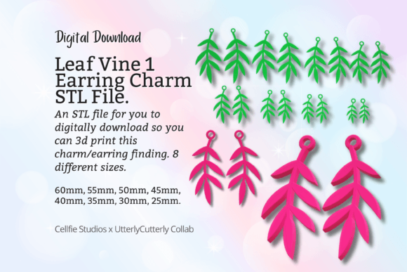 Discover the Versatile Leaf Vine Earring Charm STL File