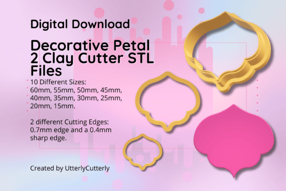 Discover the Versatility of the Clay Cutter STL File Elegant Petal 2-Ea