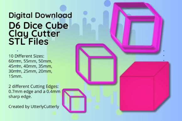 Explore Creative Possibilities with the Clay Cutter STL File D6 Dice - Cube Digit