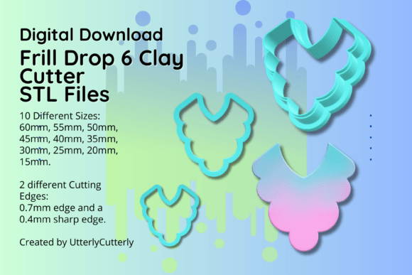 Exploring the Versatility of the Clay Cutter STL File Frill Drop 6- Earring