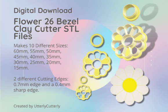 Flower 26 Clay Cutter - Daisy STL Digital: A Versatile Tool for Creative Projects
