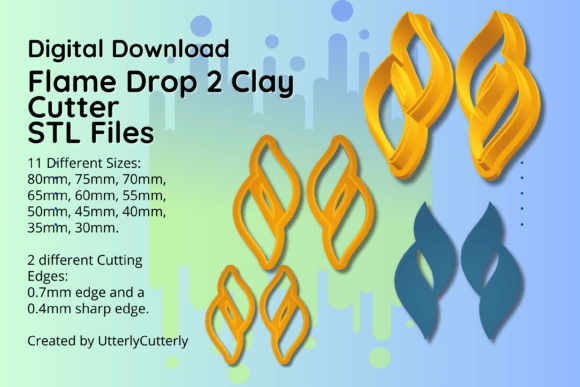 Minimalist Flame Clay Cutter STL File
