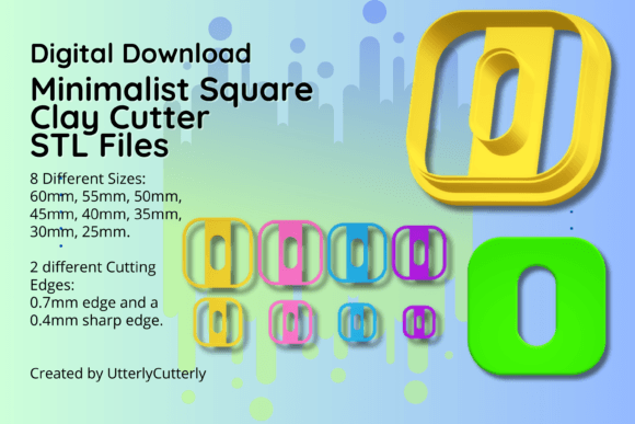Minimalist Square Clay Cutter STL File