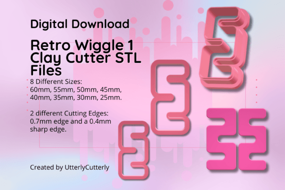 Retro Wiggle Clay Cutter STL Files