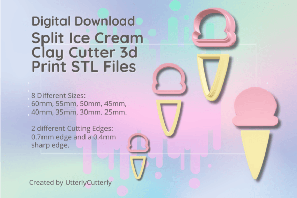 Split Ice Cream Clay Cutter - STL Files