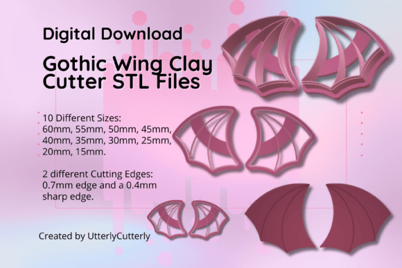 Unleash Your Creativity with the Clay Cutter STL File Gothic Wing- Dragon