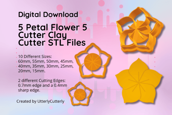 Unlocking Creativity with the Clay Cutter STL File 5 Petal Flower 5- E