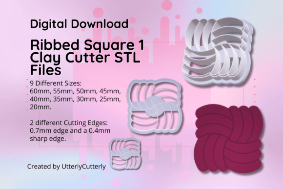 Unlocking Creativity with the Clay Cutter STL File Ribbed Square 1- Ea